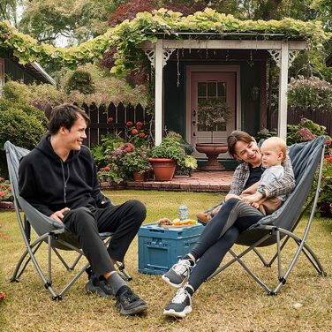 Розкішний складний кемпінговий стілець EVER ADVANCED, м&39який 6 см, вантажопідйомність 150 кг, невеликий розмір у упаковці, надзвичайно висока спинка, портативний складний стілець для кемпінгу, саду, балкону, пікніка, використання в приміщенні