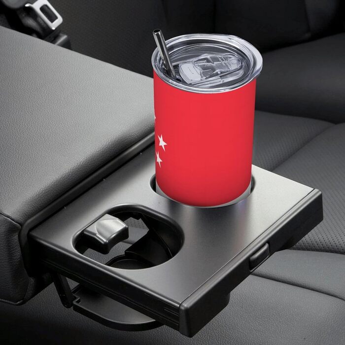 Кухоль з прямою трубочкою, принт прапора Сінгапуру, дорожній кухоль, підходить для кемпінгу, офісу та дому, 590 мл