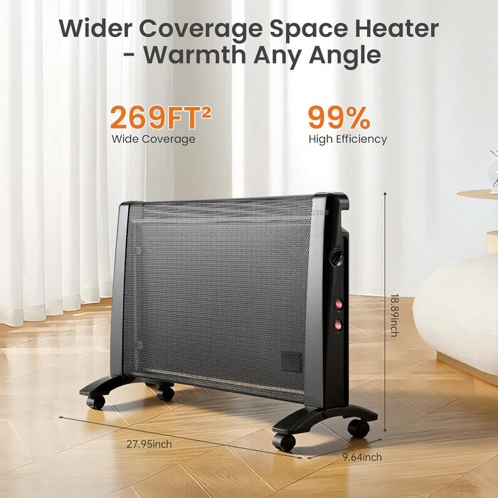 Обігрівач, електричний обігрівач потужністю 2000 Вт з 3 режимами нагріву та термостатом, захистом від перекидання та перегріву, портативний обігрівач для дому, офісу та використання в приміщенні