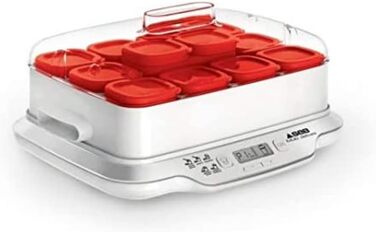 Експрес йогуртниця Multidelices на 12 баночок, біла/червона 12 баночок червона, 661500