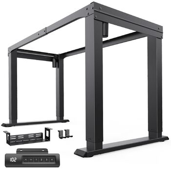 Каркас столу HUANUO з 4 ніжками та регулюванням висоти, стіл з подвійним двигуном та регулюванням висоти для дому та офісу, ніжки столу з регульованою висотою з міцної сталі, контролер пам&39яті, лише каркас