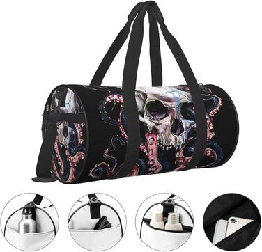 Ізольовані дорожні сумки з зображенням голови восьминога, для спортзалу, спортивного спорядження, велика дорожня сумка, сумки на нічліг та для вихідних днів для чоловіків та жінок