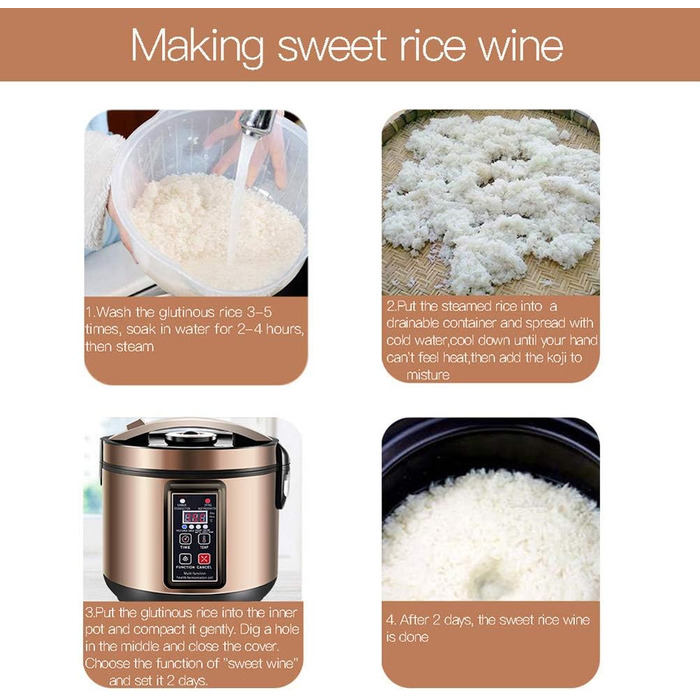 Машина для йогурту MLGB 6 л, ферментер чорного часнику, машина для кімчі, повністю автоматична машина для солодкого рисового вина, багатофункціональний ферментатор Natto Machine Black-gold 6L