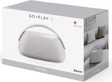 Колонка Harman Kardon Go Play 3 сірого кольору - портативна колонка з 8-годинним акумулятором і потужним басом сірого кольору