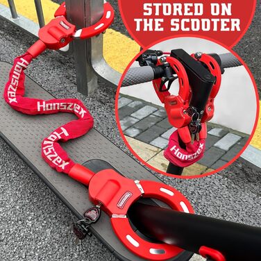 Замок для самокатів та велосипедів, протикрадіжний замок 92 см, яскравий замок-наручник, високий рівень безпеки з ключем, аксесуари для електросамокатів та електровелосипедів (Колір однотонний, колекція Getaway Solids)