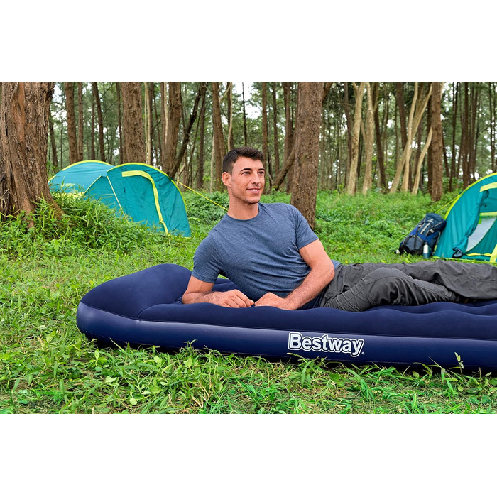 Надувне ліжко Bestway Blue Horizon Step з внутрішнім ножним насосом Single XL/Lo 188 x 99 x 28 см