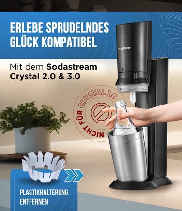 Скляна пляшка преміум-класу для Sodastream Crystal 2.0-0.8 л пляшка для заміни скляних пляшок Посудомийна машина безпечна для виробника газованої води Streaming Soda Maker (2)