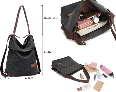 Жіноча полотняна сумка через плече рюкзак Велика сумочка Вінтажна жіноча сумка через плече проти крадіжки жіноча сумка бомж для по