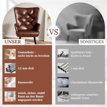 Елегантне м&39яке крісло, стілець для вітальні, стілець для туалетного столика з металевими ніжками для вітальні/спальні, вантажопідйомність до 150 кг, коричневий, комплект з