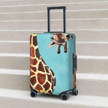 Чохол для валізи Весела Жирафа, міцний захист для багажу, підходить для валіз розміром 45.7 - 81.3 см, Чорний, Великий