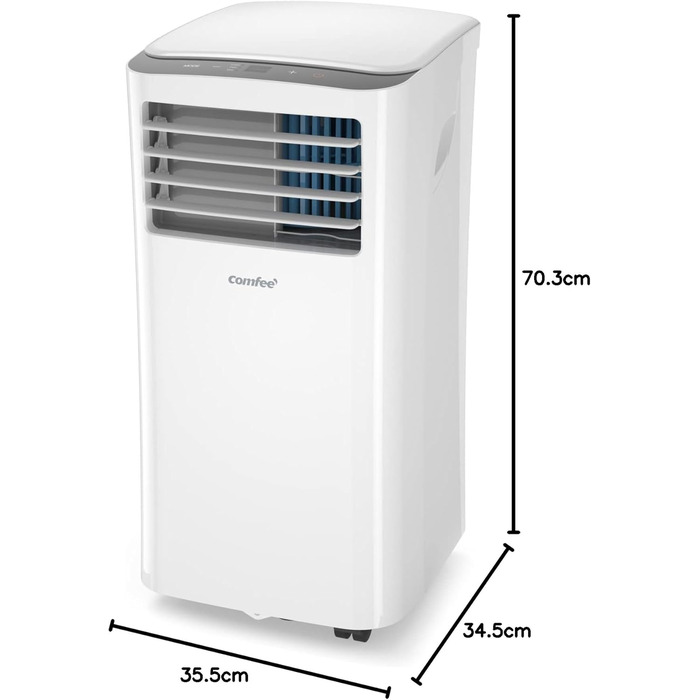 Мобільний кондиціонер Comfee MPPH-09CRN7, 9000 BTU 2,6 кВт, охолодження, вентиляція та осушення, розмір приміщення до 88 м (33), мобільний кондиціонер з витяжним шлангом