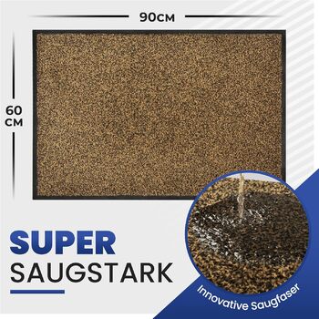 Килимок Mibao для приміщень та вулиці, 691 см, чорно-коричневий, міцний, миється, нековзний, брудозатримуючий килимок для вхідних зон, килимок для приміщень з натуральною каучуковою підкладкою