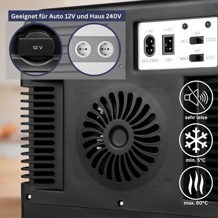 Міні-холодильник Sommertal KS15, для охолодження та нагрівання, об'єм 15 л, змінний струм для домашньої розетки та постійний струм