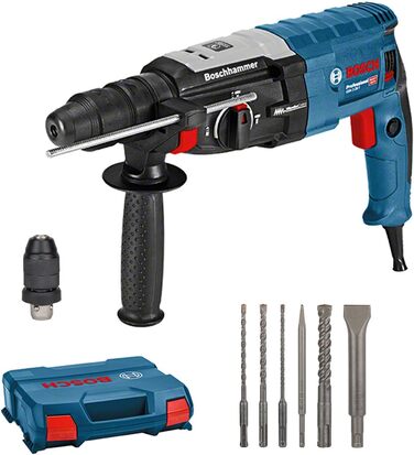 Перфоратор Bosch Professional GBH 2-28 F (потужність 880 Вт, макс. діаметр свердління бетону 28 мм, у комплекті набір свердел і зу