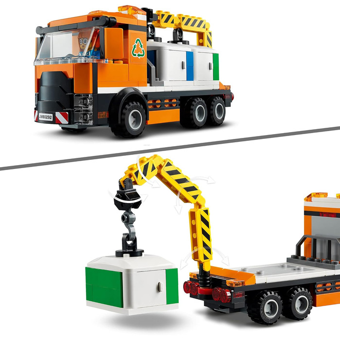 Конструктор LEGO 60292 City Town Center із іграшковим мотоциклом, велосипедом, вантажівкою, дорожніми плитами та 8 мініфігурками