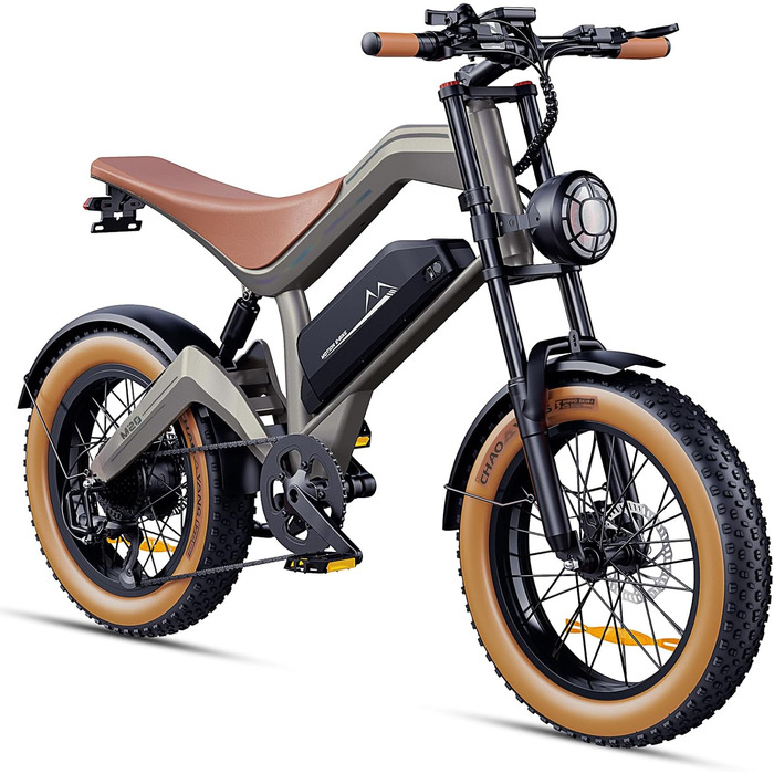 Чоловічий електровелосипед з акумулятором 48V 18.2AH (запас ходу до 161 км), повнопідвісний електровелосипед для дорослих, гідравлічні гальма, РК-дисплей, NFC-карта, шини для фетбайків 20x4.0 дюймів, універсальний.