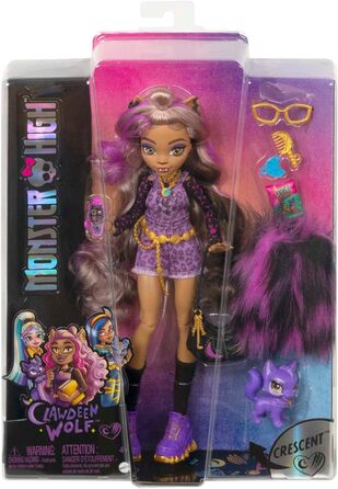 Лялька Monster High Clawdeen, модна лялька-перевертень з рожевим і світлим волоссям, аксесуар для домашніх тварин і ляльок, іграшка для дітей віком від 4 років, лялька-вовк HHK52 Clawdeen