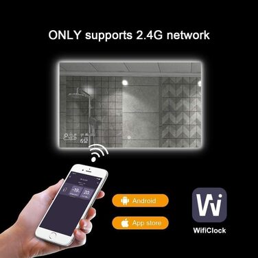 Високоякісний інфрачервоний обігрівач дзеркала зі світлодіодним освітленням, 60 x 80 см, 450 Вт, інфрачервоне дзеркало з підігрівом, вимикач увімкнення/вимкнення, розмір 60 x 80 см