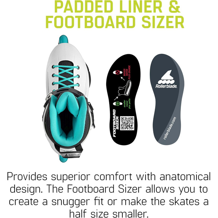 Жіночі міські роликові ковзани Rollerblade Lightning, білий та Aqua White/Aqua 8