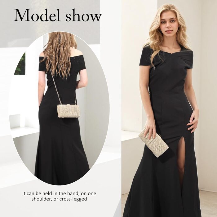 Золотий клатч для вечірок та свят жіноча сумочка з плісе та ланцюжком