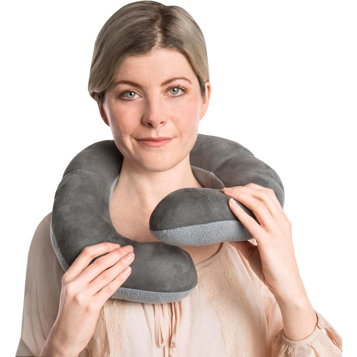 Подушка Travelon Deluxe Wrap-N-Rest, темно-сіра/світло-сіра, один розмір, темно-сіра/світло-сіра