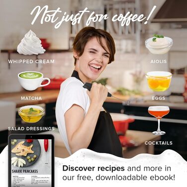 Паличка для спінювання молока PowerLix, електричний спінювач молока з підставкою з нержавіючої сталі, 15-20 с, 19000 об/хв, на бат