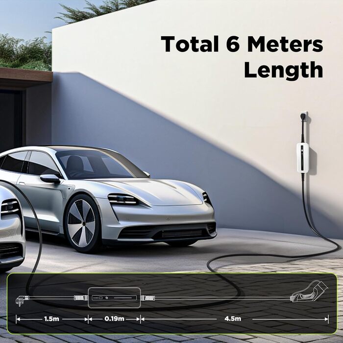 Зарядний пристрій Morec 8/10/13/16A Зарядний кабель для електромобілів Тип2 Стандарт ЄС Перемикаючий зарядний блок Schuko 2-контак