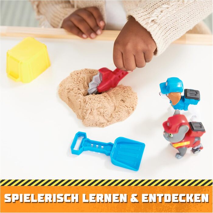 Набір фігурок з Чарджером та Вілером, 2 конструктори та 85г Kinetic Sand Build-it-Sand, іграшка для дітей від 3 років