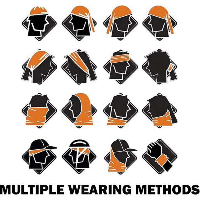 Багатофункціональних хусток для жінок та чоловіків, чорного кольору, 8