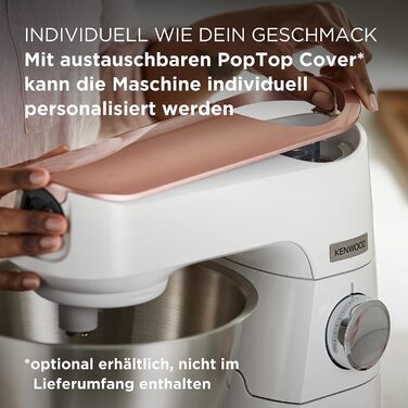 Кухонна машина Kenwood Titanium Chef Baker з вагами, набором для кондитерів (3 предмети) та чашею з нержавіючої сталі 5 л, 1200 Вт, білий (KVC65.001WH)
