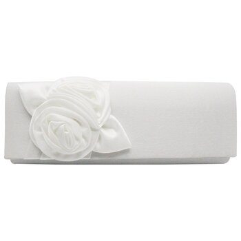 Сатинова сумочка-клатч з квітковим візерунком для весілля, вечірки, випускного, вечора. Біла жіноча сумочка.