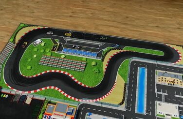 Дитячий ігровий килим дорога і машина (300x200 см) - миється, нековзний і сертифікований OEKOTEX - килим для дитячої кімнати хлопч