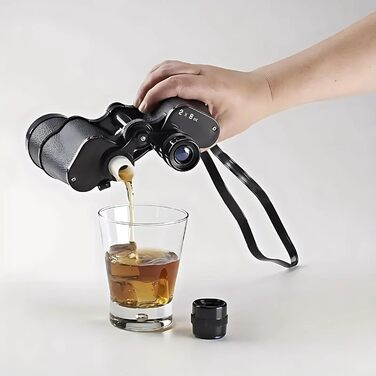 Термос у стилі бінокля на 500 мл алкоголю 2 окремі камери для 2 різних лікерів, веселого подарунка, фестивального запасу, запасу алкоголю, чоловічого подарунка, пляшки для стадіону