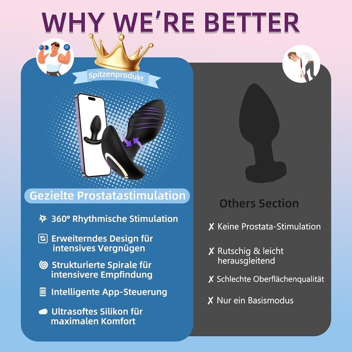 Анальний вібратор DAZINER, чорний, 9 режимів вібрації