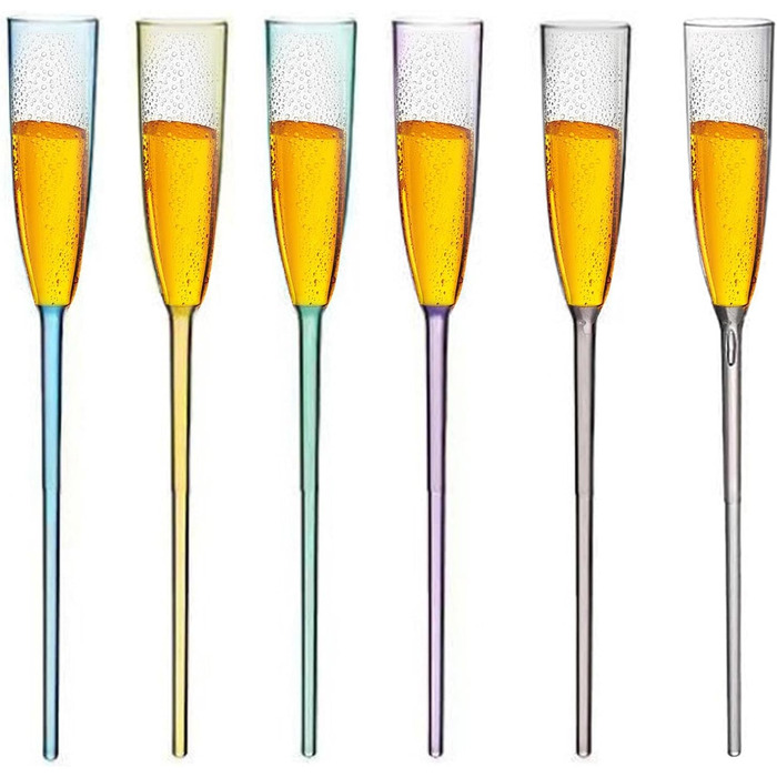 Загальні плаваючі келихи для шампанського, келихи для шампанського для басейну, 6 шт. акрилові келихи для вина, плаваючі флейти дл