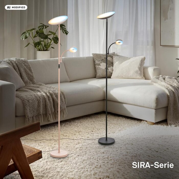 Стіль lampa BRILONER з LED-підсвіткою, регулюванням яскравості та температури світла (CCT), з підсвіткою для читання, 180 см, матовий чорний