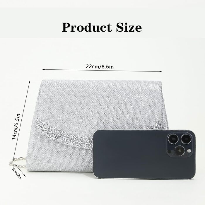 Елегантне клатч-сумочка з блискітками для вечірок, з від'ємним ланцюжком. Класична маленька сумочка на весілля та святкові заходи.