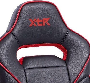 Ігрове крісло Miroytengo Dert для підлітків, регульоване по висоті, чорно-червоне