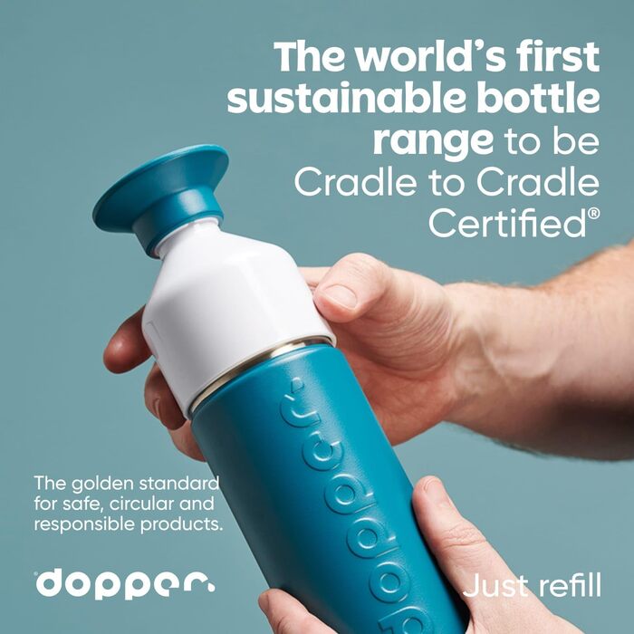 Термос Dopper Insulated 580 мл, яскраво-чорний - Двостінний, герметичний, зберігає напої холодними 24 години/гарячими 9 годин - Пляшка для пиття з нержавіючої сталі - Термокружка - Кружка для кави - Вода, чай 580 мл, чорний