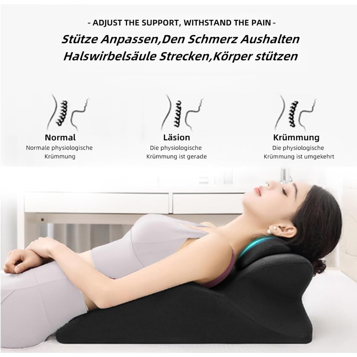 Подушка для пар, подушка Sweet Spot, кут нахилу 27 для ідеального положення, ергономічна підтримка постави для хребта та багатофункціональна подушка для ліжка, ідеально підходить для сидіння та лежання (чорна)