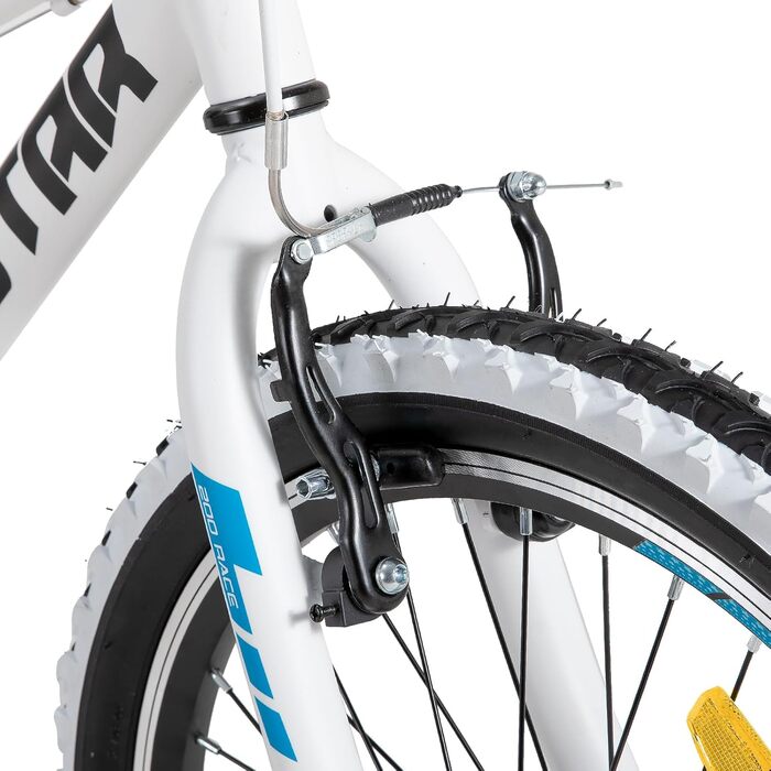 Дитячий велосипед JOYSTAR Lubbock 20 24 дюйми для хлопчиків та дівчаток віком 7-12 років, гірський велосипед хардтейл для дітей з 1/7-швидкісною коробкою передач, білі шиповане покриття, дитячий велосипед білого кольору 20 дюймів з 7-швидкісною трансмісіє