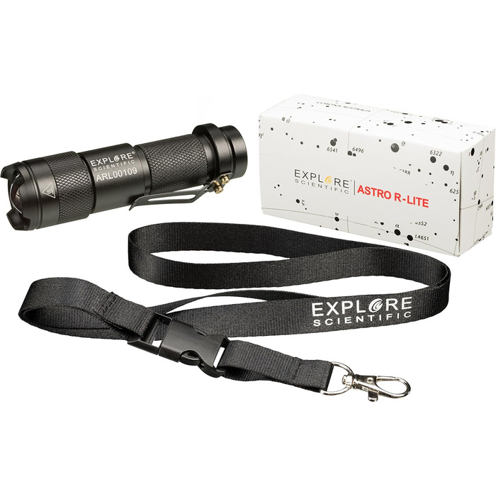 Ознайомтеся з ліхтариком Scientific Astro R-Lite Red Light з кількома налаштуваннями та функцією сигналу на 360 градусів, ідеальним для підтримки адаптації до темряви (одинарний)