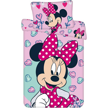 Комплект дитячої постільної білизни Disney Minnie Mouse Pink 100x135 ковдра 40x60 см подушка, 100 бавовна на блискавці