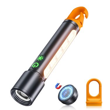 Акумуляторний світлодіодний ліхтарик, 500 000 люмен, 9 режимів, надзвичайно яскравий XHP90.2 із можливістю масштабування та водонепроникний IPX7, потужний ліхтарик для кемпінгу, походів, надзвичайних ситуацій, чорний 1