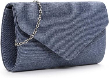 Клатч TAS Amalia Denim 33806, жіноча сумочка, однотонний синій колір, універсальний розмір