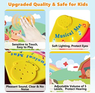 Музичний килимок Lobyoh із 8 тваринами, дитяча іграшка, музичний килимок для піаніно, танцювальний килимок, клавіатура, діти, суве