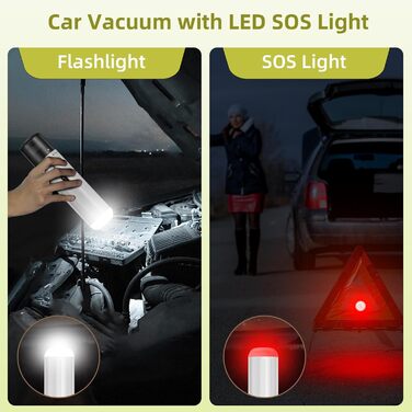 Ручний пилосос акумуляторний, 15000Pa Потужний акумуляторний ручний пилосос Високопотужний міні-пилосос 6 в 1 з повітродувкою/нагн