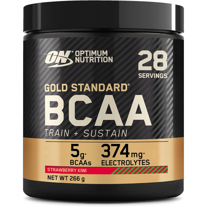 Порошок BCAA Optimum Nutrition Gold Standard, зі смаком полуниці та ківі, 266 г, 28 порцій