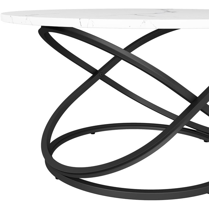 Журнальний столик Vicco Calgary, білий/чорний, 79,5 x 62 см з великою робочою поверхнею