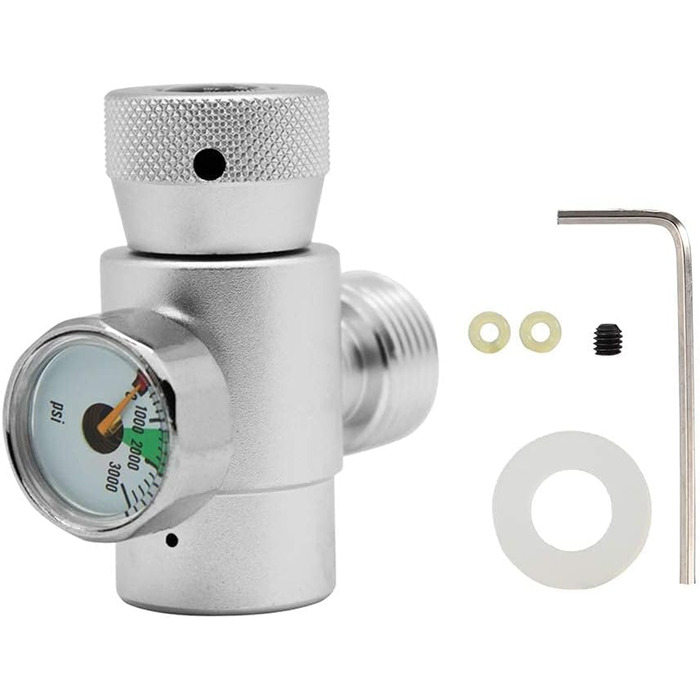 Балон CO2 Наповнення бака CO2 Заправний бак CO2 TR21-4 до W21.8 Комплект для підключення редуктора тиску в циліндрі для набору адаптерів для заправки Бак Підключення пляшки Homebrew Kit (срібний адаптер без лічильника)